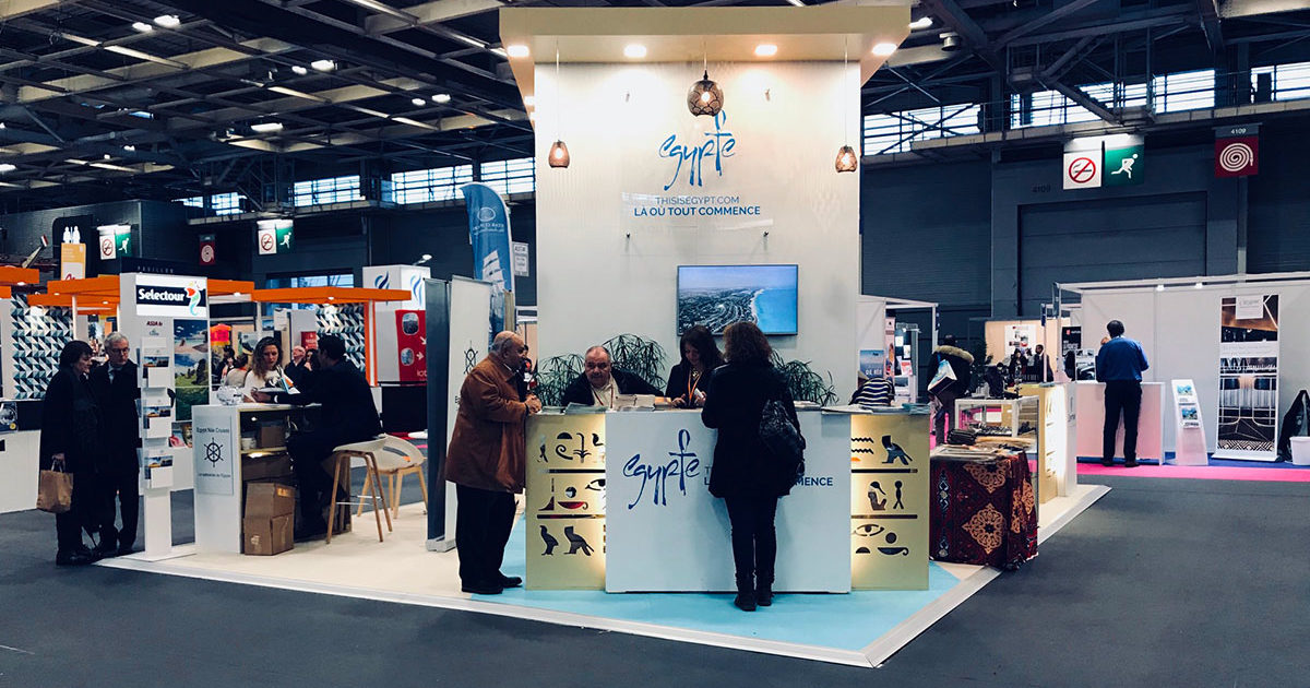 Agencement et scénographie du stand Egypte sur le salon MAP de Paris