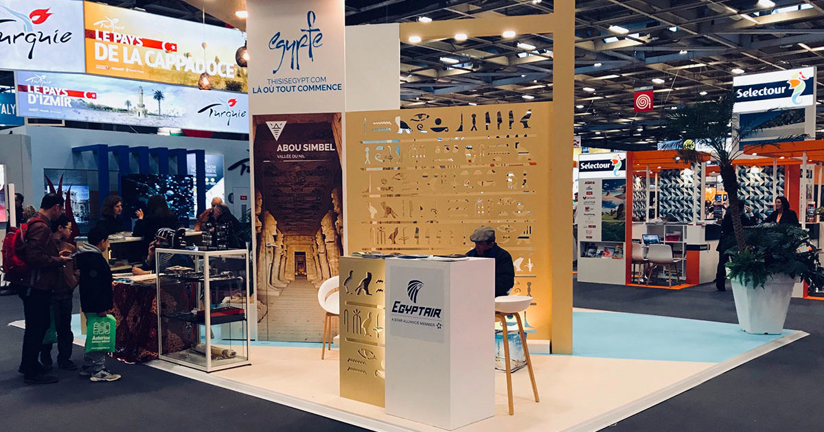 Agencement et scénographie du stand Egypte sur le salon MAP de Paris