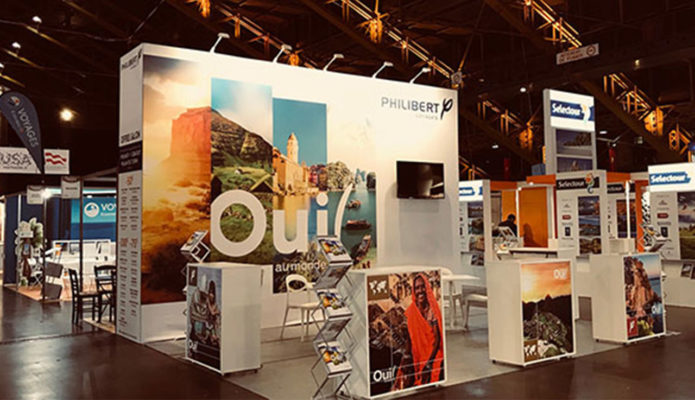 Conception de stand pour l'agence voyages Philibert Voyages